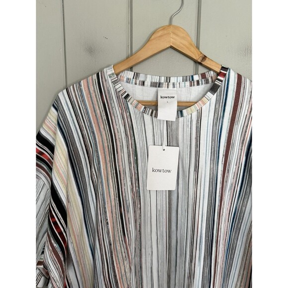 NWT Kowtow Library Tee L Large Short Sleeves Oversized Crew neck Library Stripe - Picture 4 of 9